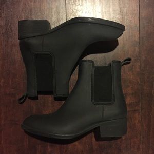 Black Matte Jeffery Campbell Rain Booties