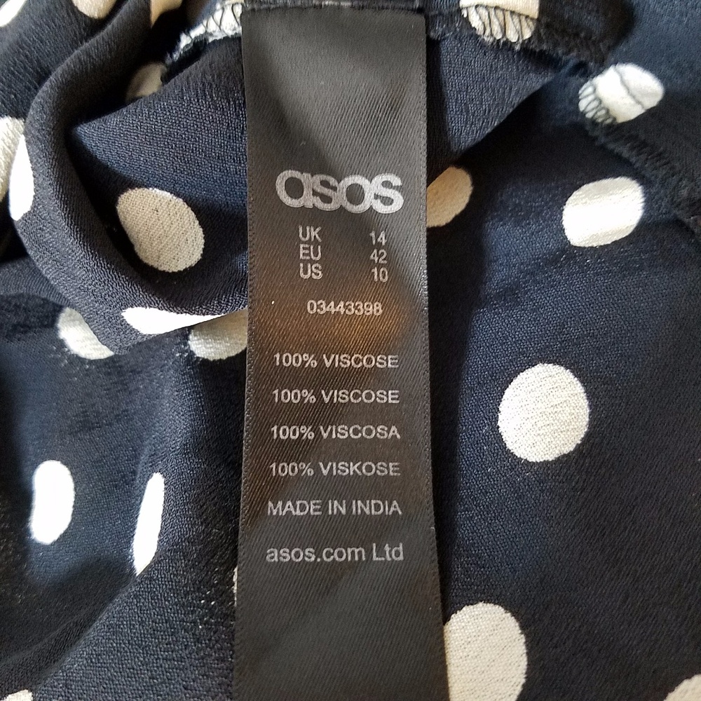 ASOS One Shoulder Spotted Mini Dress With Sash Bow - Picture 8 of 8