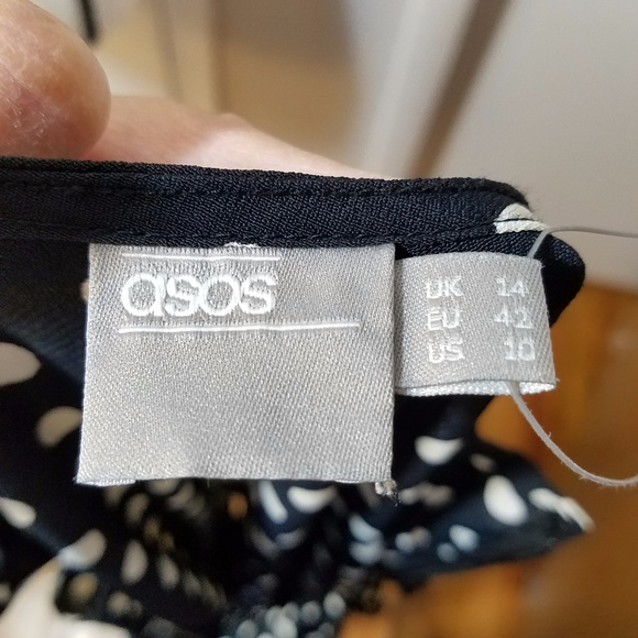 ASOS One Shoulder Spotted Mini Dress With Sash Bow - Picture 7 of 8