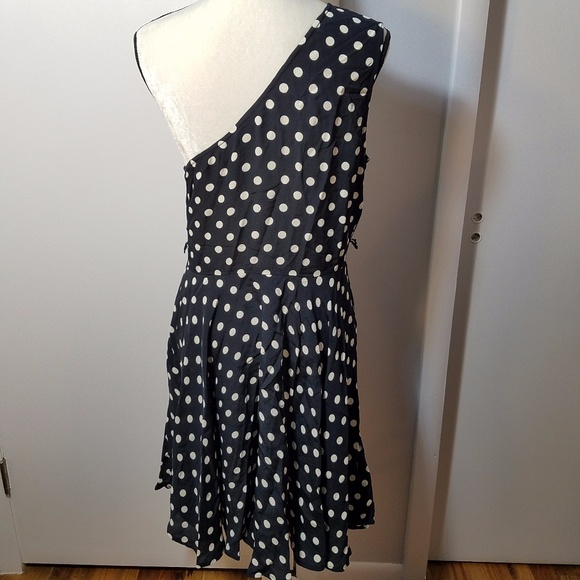 ASOS One Shoulder Spotted Mini Dress With Sash Bow - Picture 4 of 8