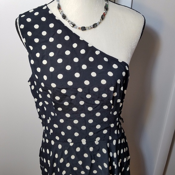 ASOS One Shoulder Spotted Mini Dress With Sash Bow - Picture 3 of 8