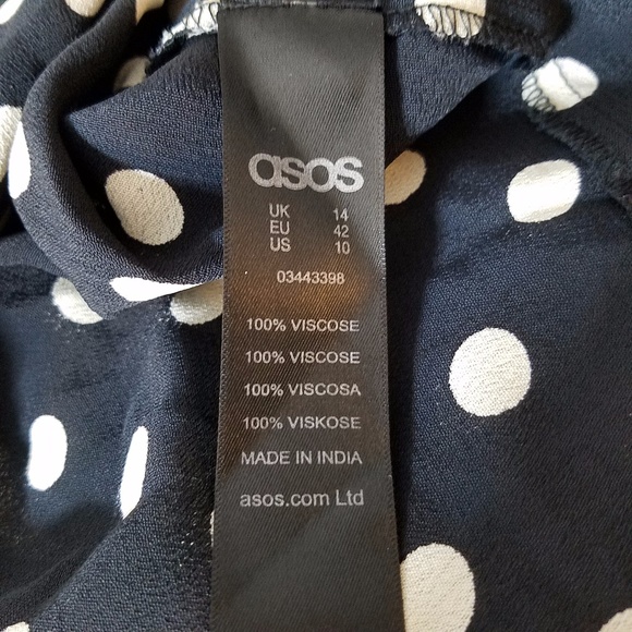 ASOS One Shoulder Spotted Mini Dress With Sash Bow - Picture 8 of 8