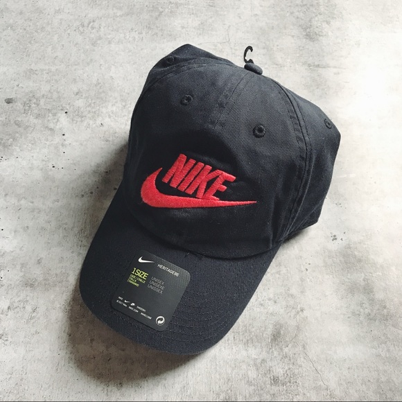 Nike Accessories - Nike Washed Black + Red H86 Dad Hat