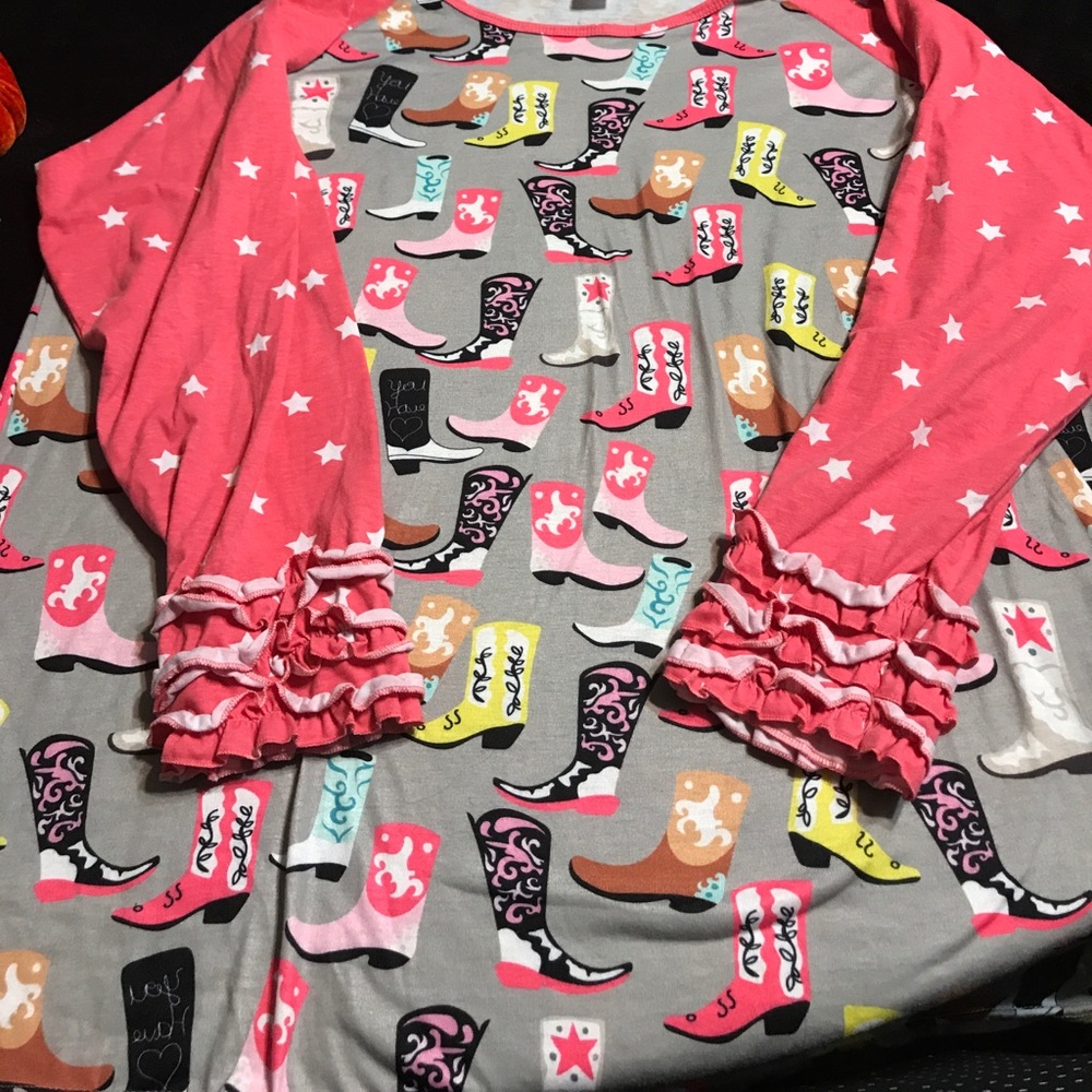 Cowgirl Western Boots & Stars Raglan