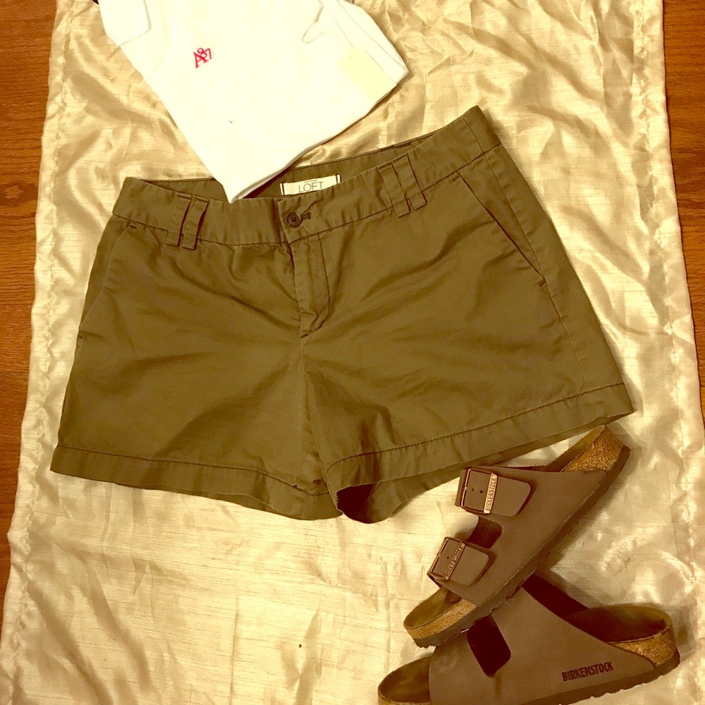 Loft Olive Color Shorts