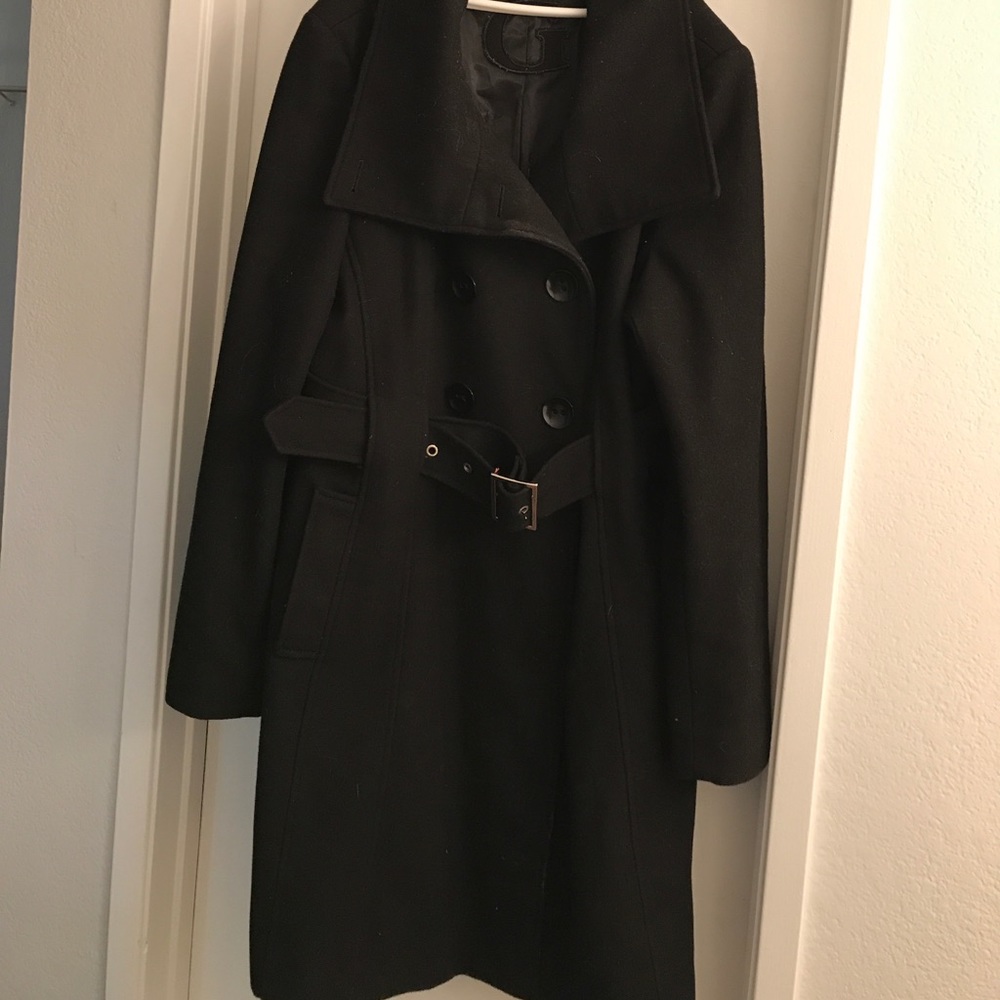 Black Guess Peacoat