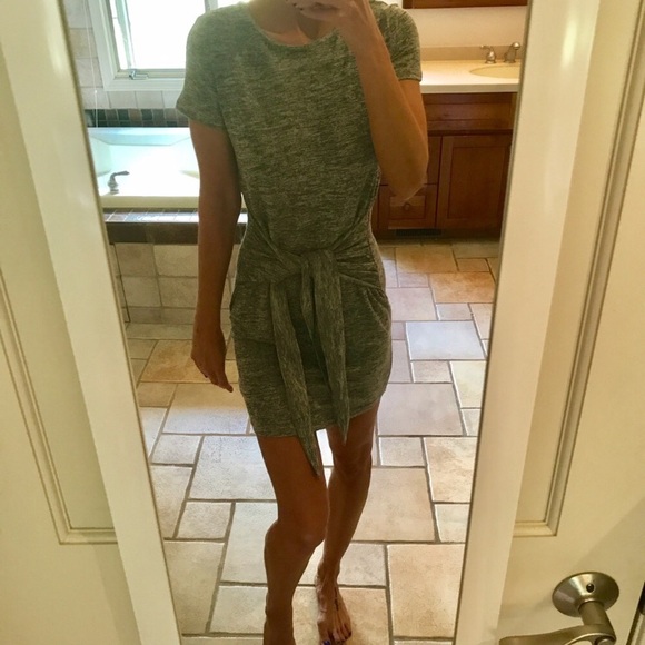 NWT grey tie waist mini dress - Picture 3 of 4