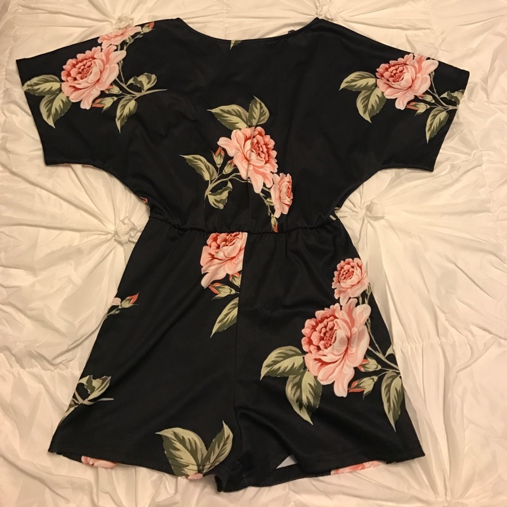 Black Floral Romper