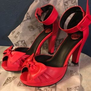 TUK Peep-toe Ankle Strap Heels