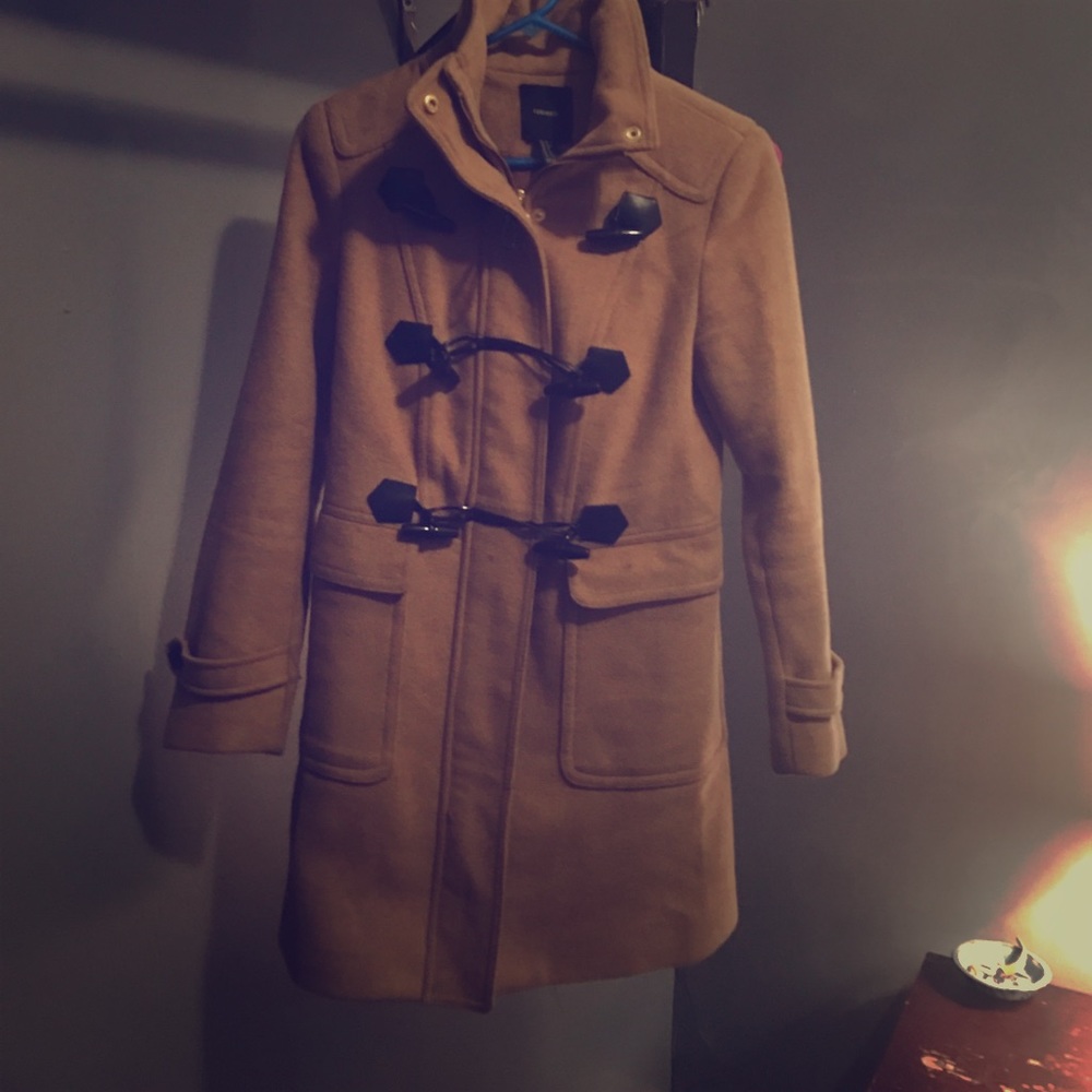 Camel coat with tassels