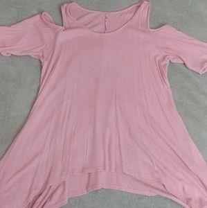 Pink stretchy off the shoulder top