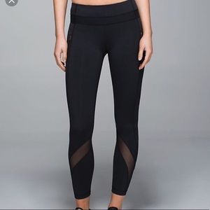 Lulu Lemon Black Mesh Leggings