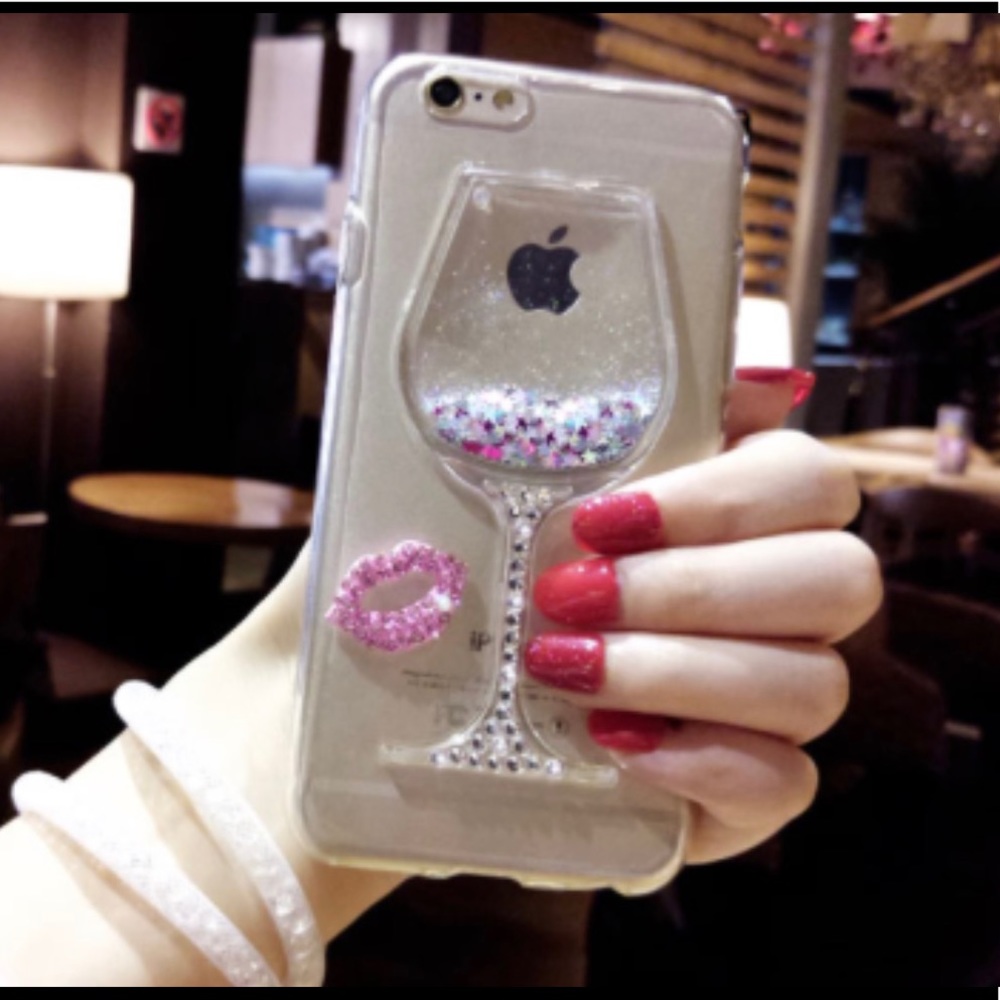 Bling Girl Woman Lady Wine...Glitter Phone Case - Picture 2 of 4