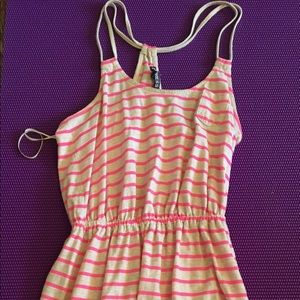 Raced back pink stripe summer dress