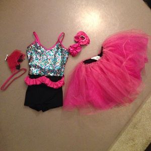 5 piece pink girly dance costume