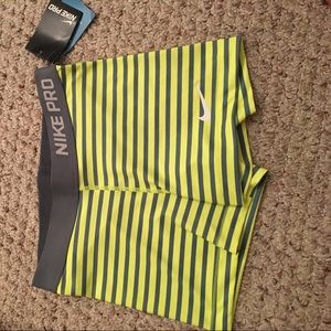 Neon and Grey Nike pro Spandex