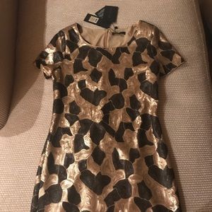 Sequin black and gold dress