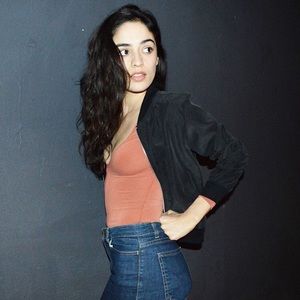 American Apparel Amelia Bomber Jacket in Black