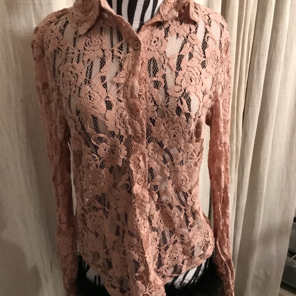 Floral Lace Button Down