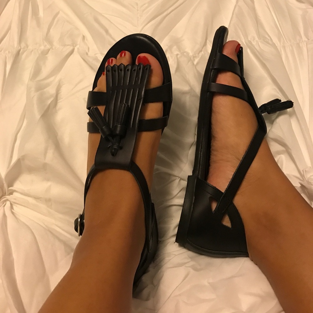 Black Leather Sandals