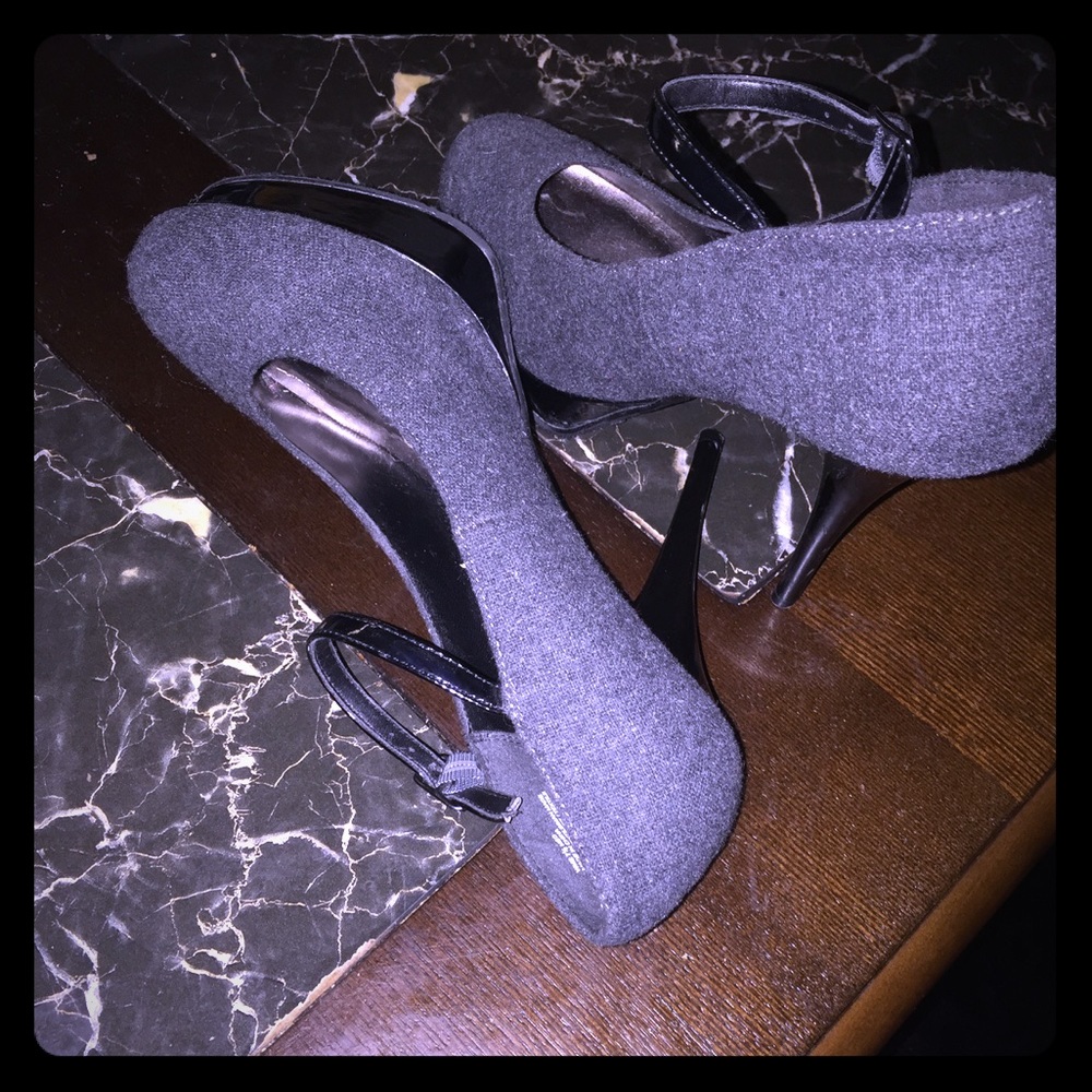 Candies Coral Grey Platform Heels