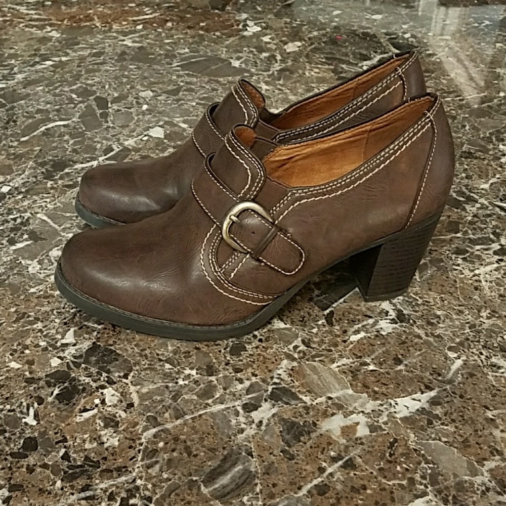 Brown ankle booties