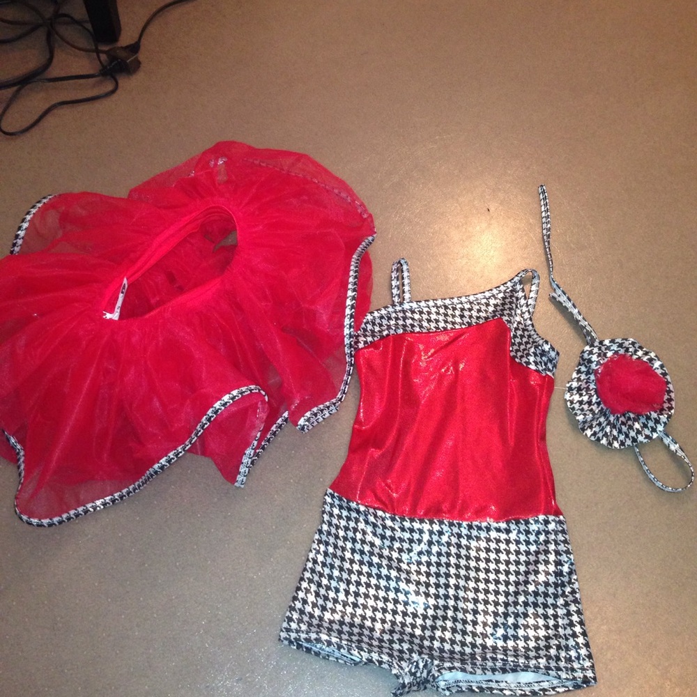 sparkly red dance costume