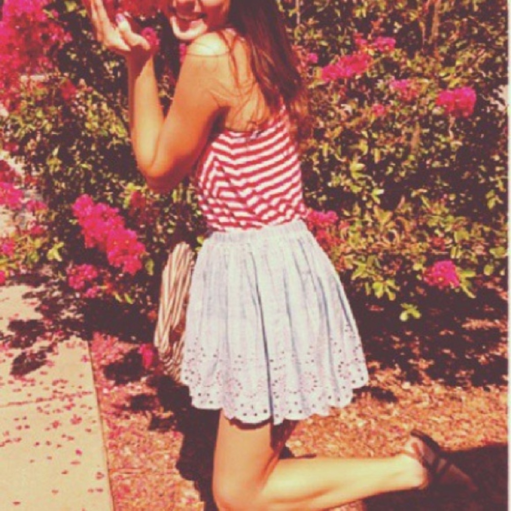 Jean flowy skirt