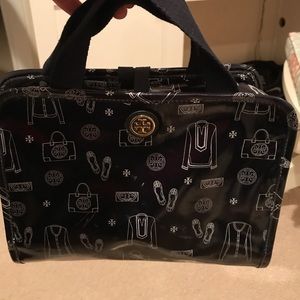 Tory Burch hanging make up and cosmetic bag