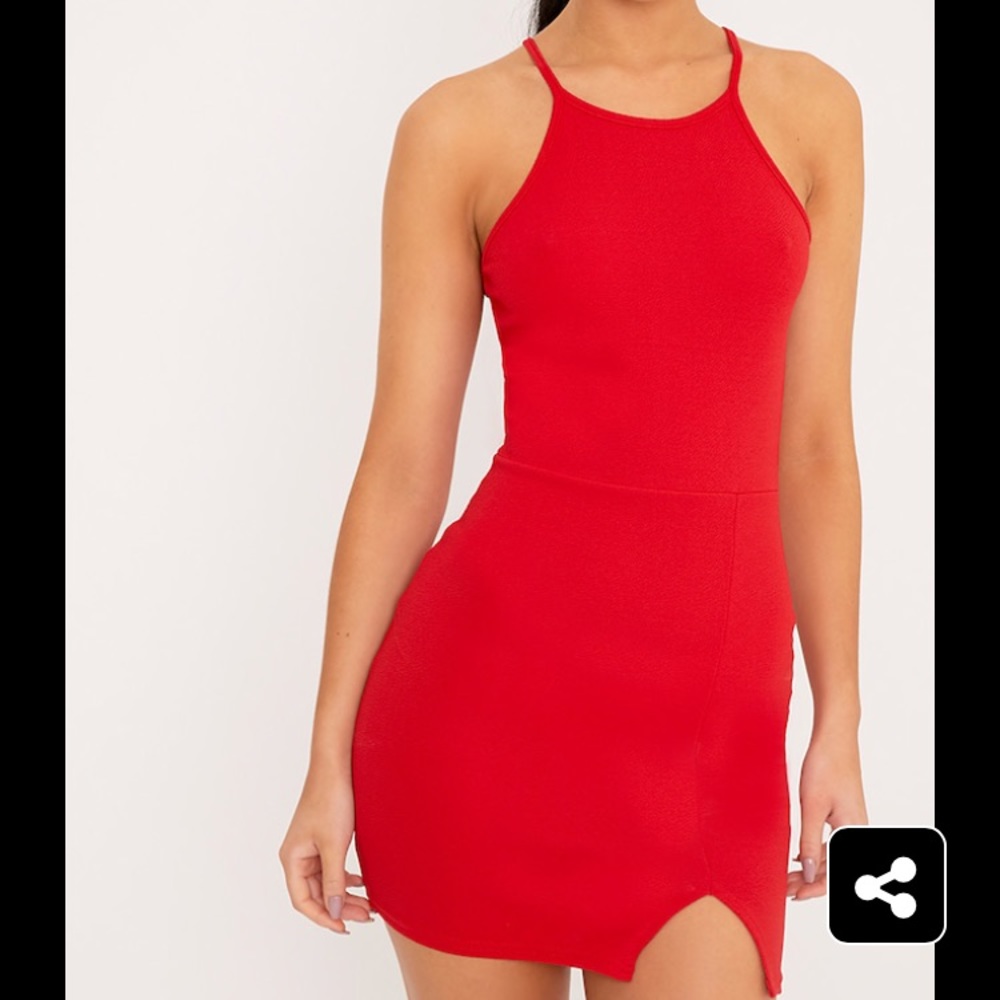 Pretty little thing red mini dress 0