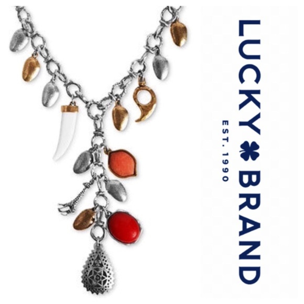 LUCKY BRAND 'African Sky' Coral Horn Necklace - Picture 1 of 4