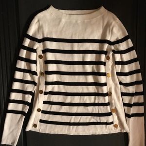 Stripped Sweater With Gold Buttons