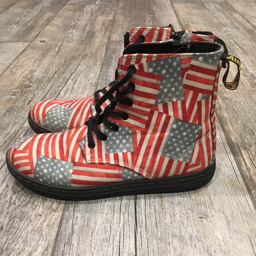 Doc Martens American flag kids