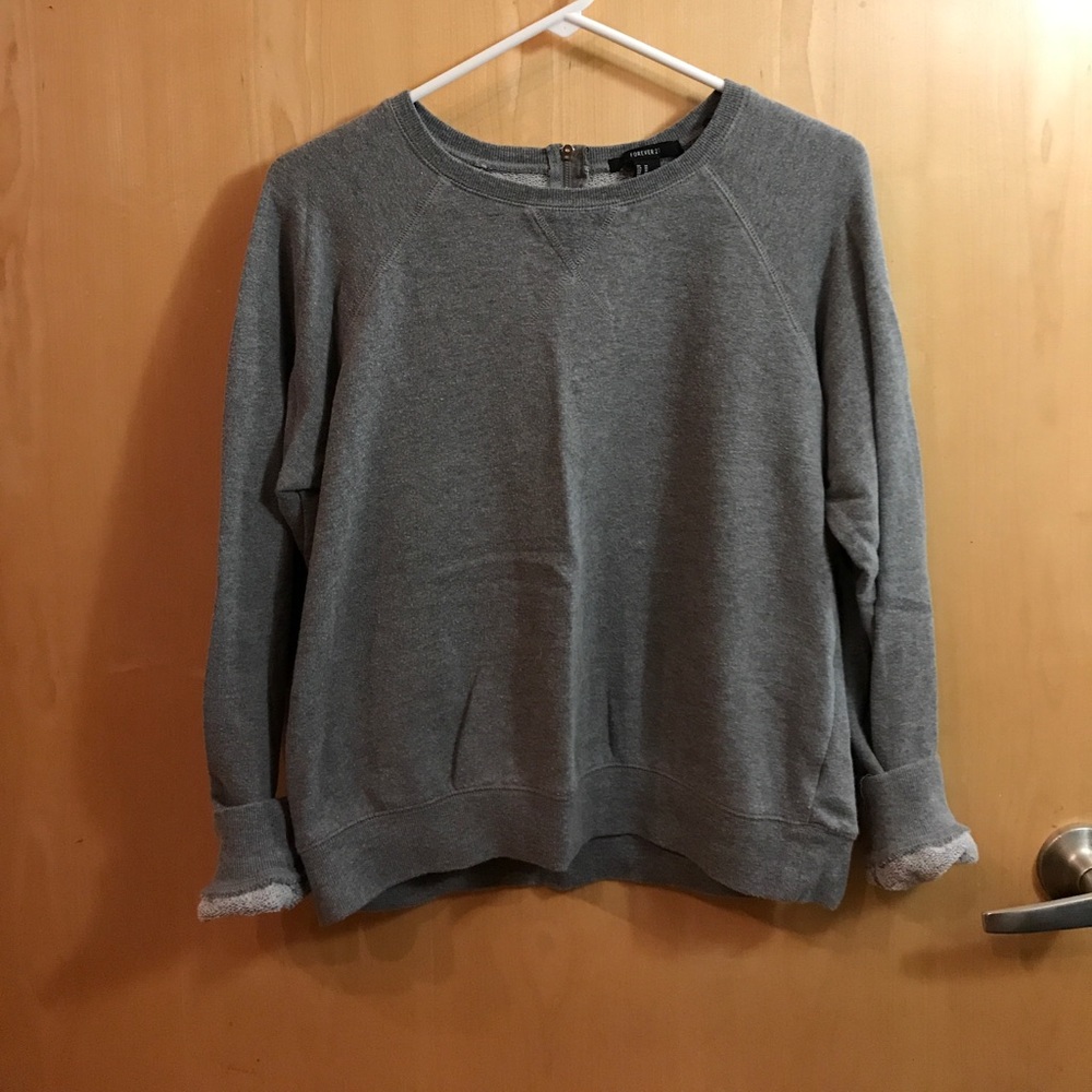 Forever 21 gray sweater with zipper detail