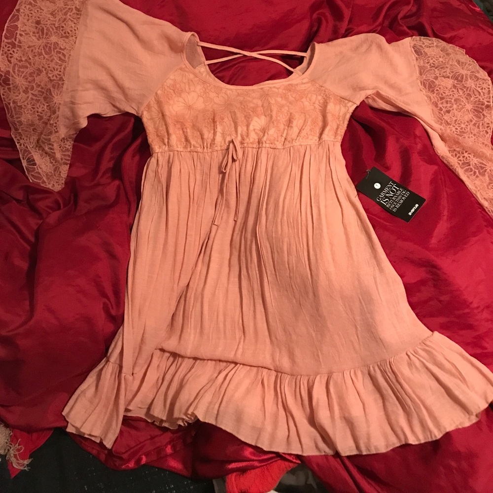 Lacey peach dress