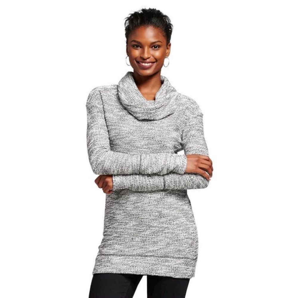Gray Cowl Neck Sweater