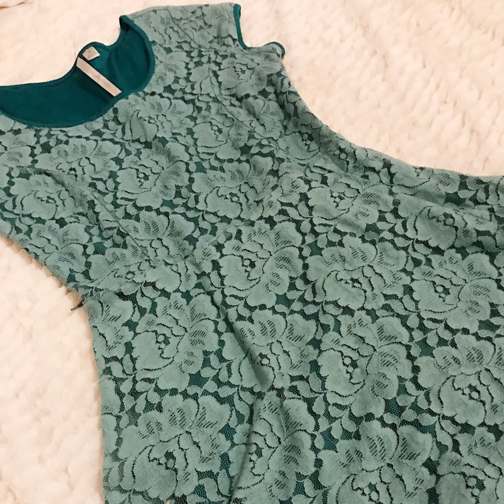 LC Lauren Conrad Flirty Blue Floral Lace Dress