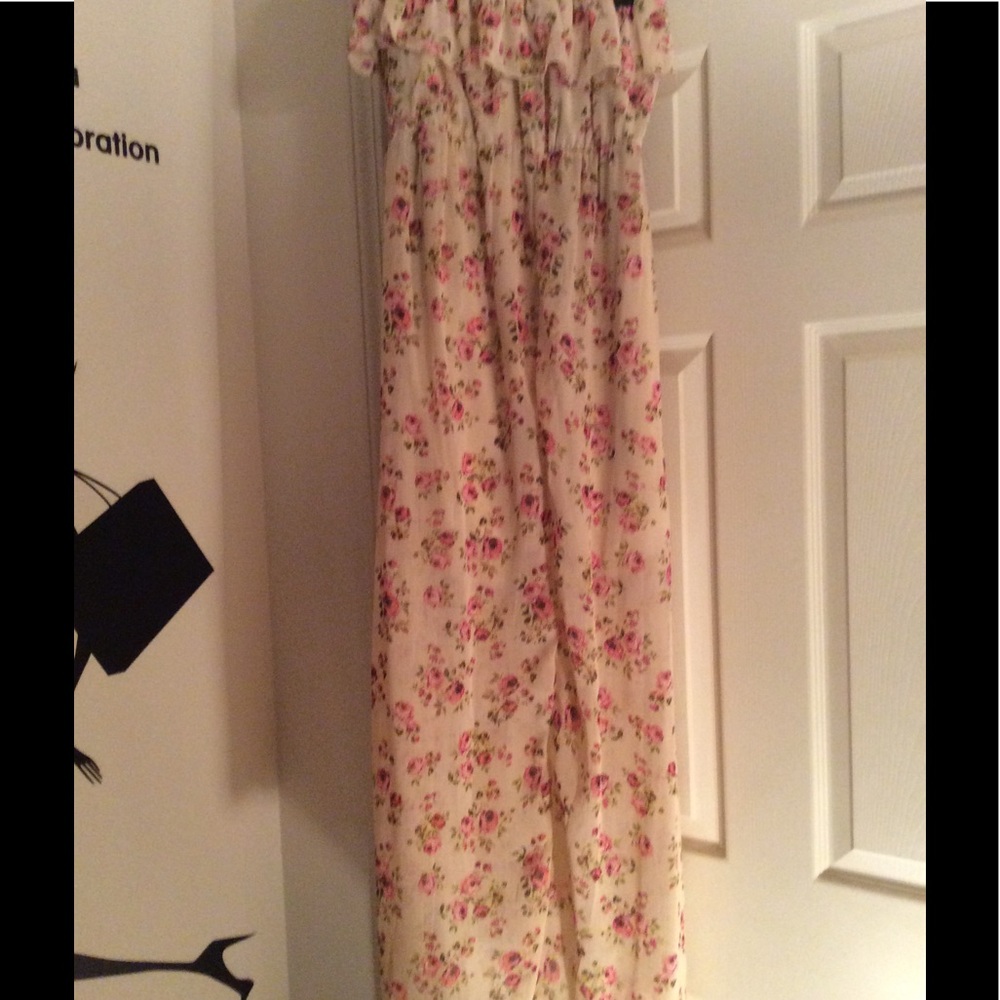 Long strapless maxi dress