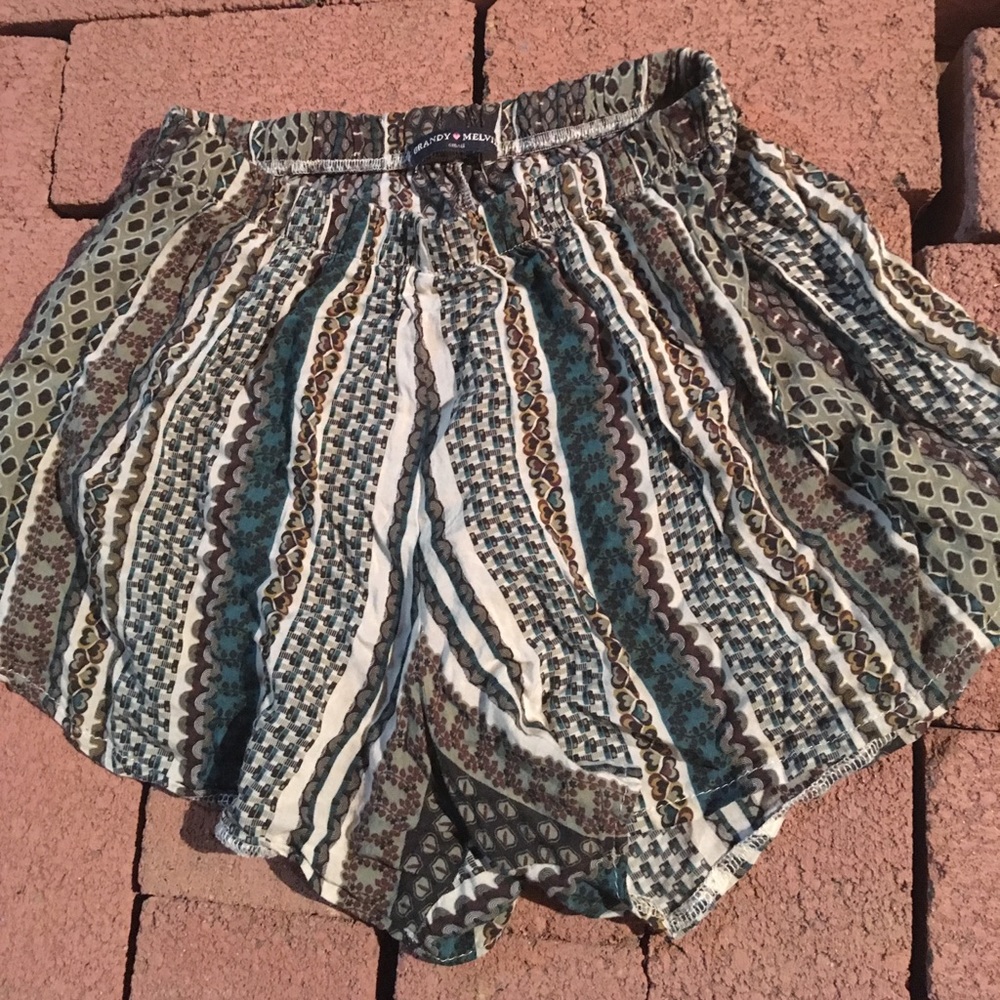 Patterned flowy Brandy Melville shorts