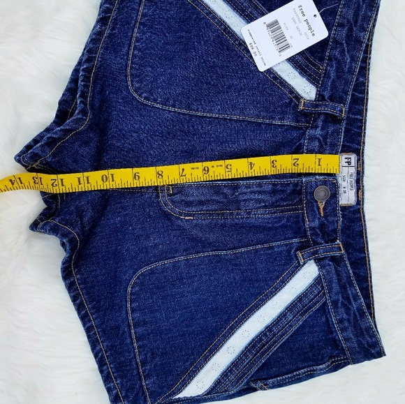 Free People Jean Mini Daisy Dukes Shorts High Rise - Picture 3 of 8