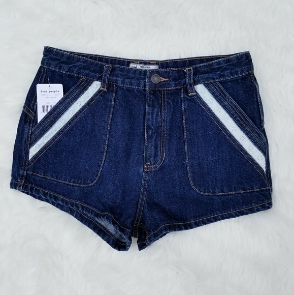 Free People Jean Mini Daisy Dukes Shorts High Rise - Picture 8 of 8