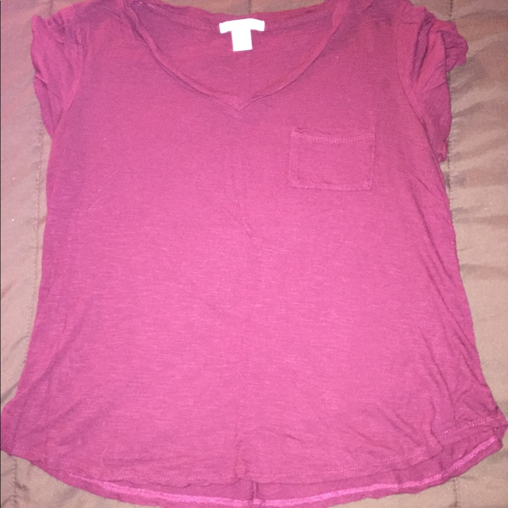 Maroon crop top, size large