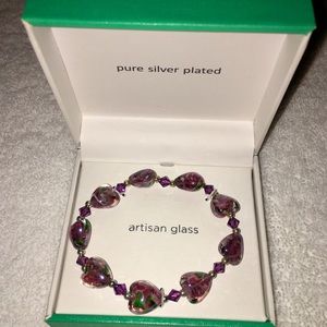 Beautiful Heart Glass Bead Bracelet