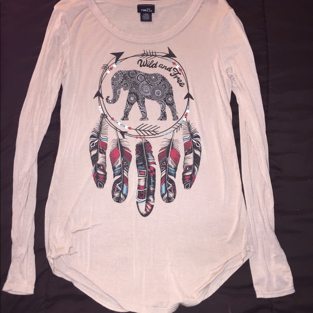 Rue 21 long sleeve tee, size large