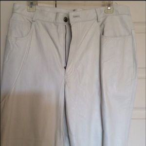 NWOT white leather pants