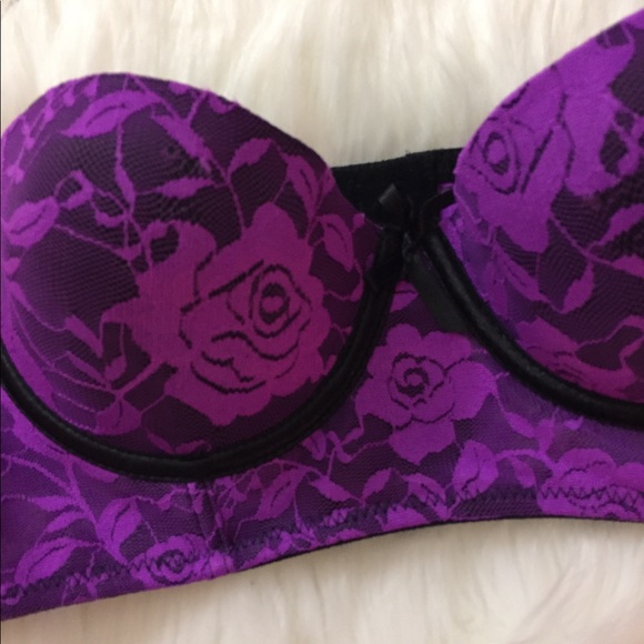 Black & purple lace bralette - Picture 2 of 4