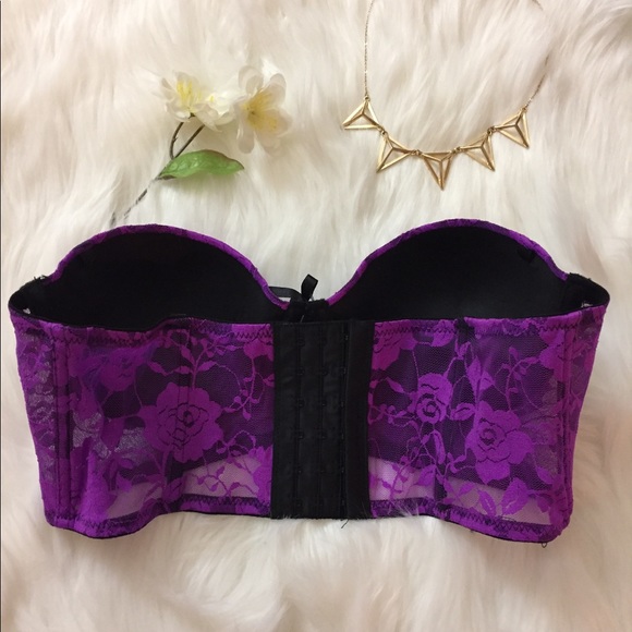 Black & purple lace bralette - Picture 3 of 4
