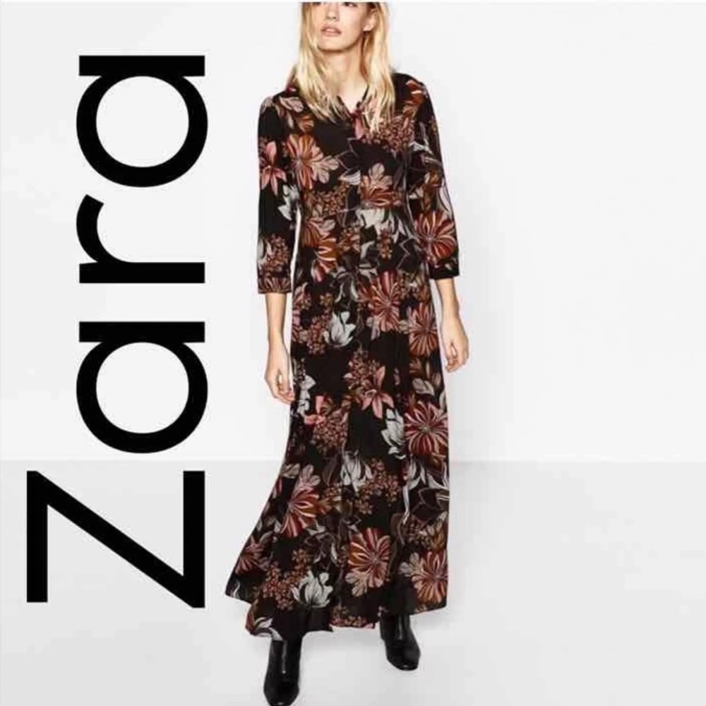 Zara Floral Dress - Maxi Dress - Long Sleeves