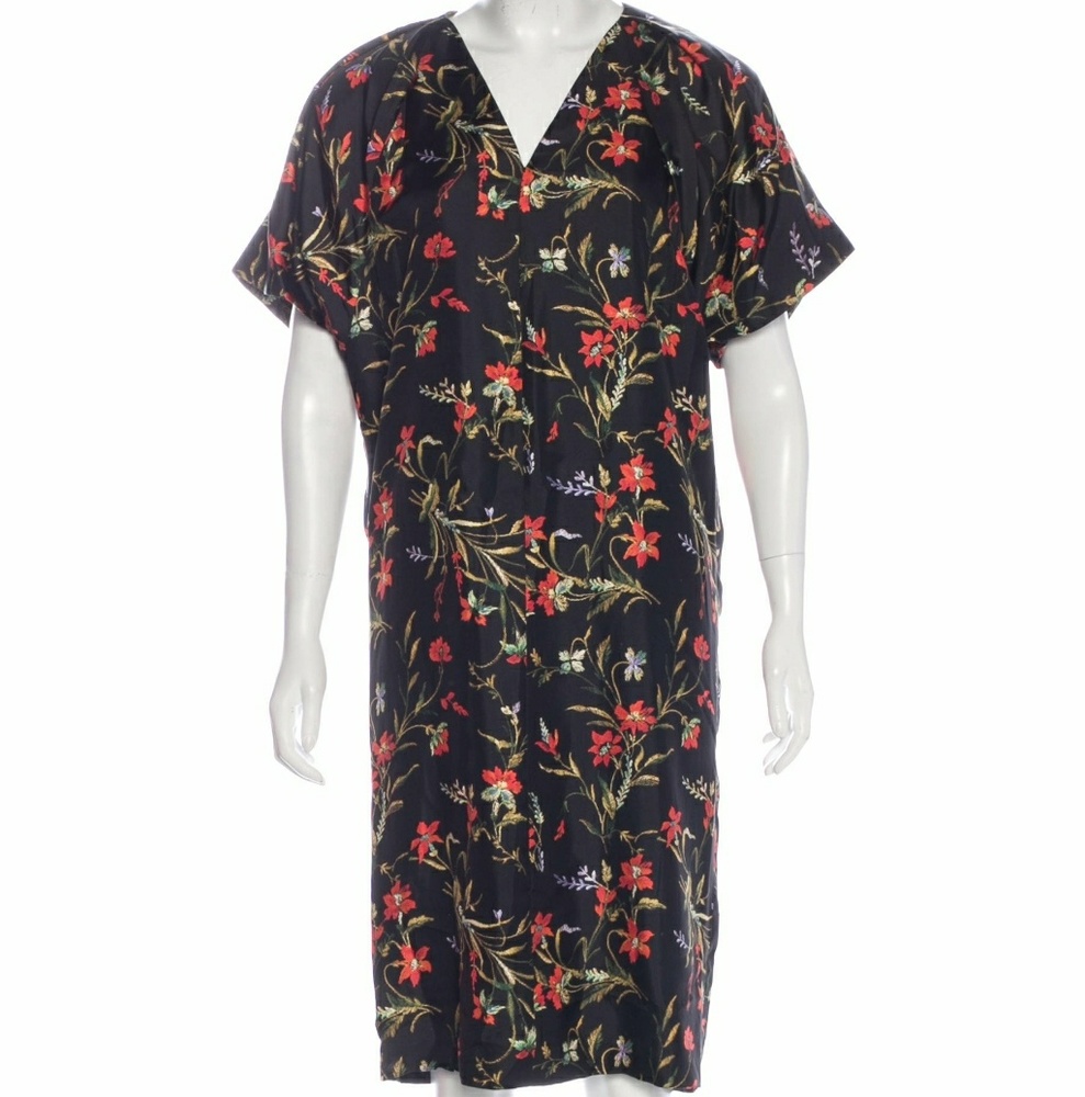 Balenciaga Floral Silk Combo Midi Dress SZ 6 - Picture 1 of 8