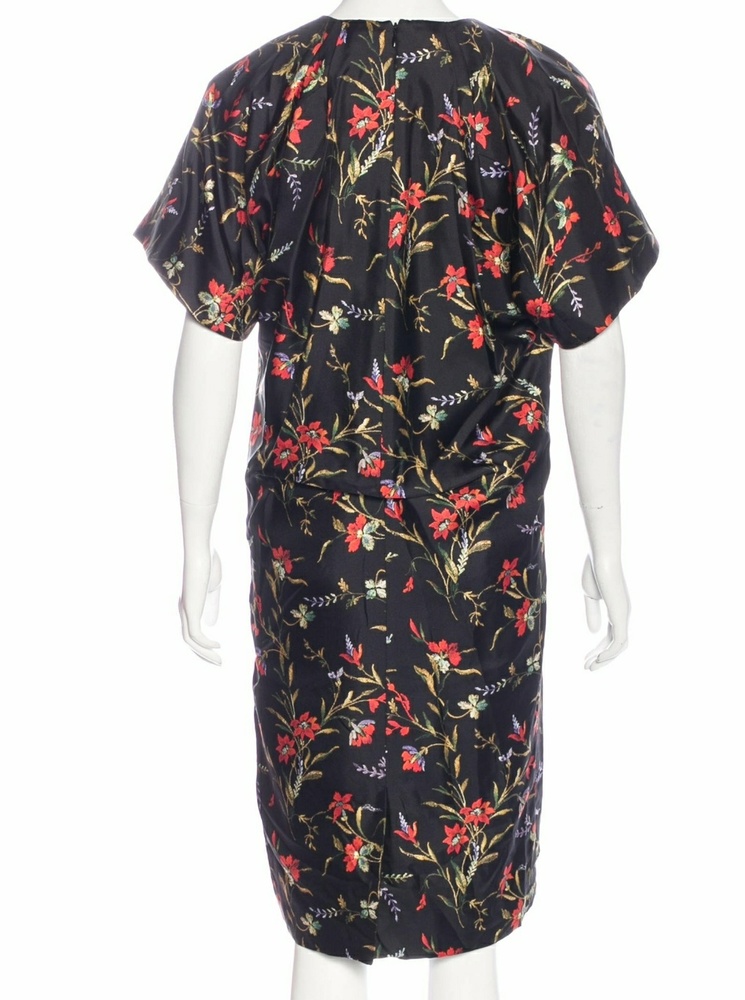 Balenciaga Floral Silk Combo Midi Dress SZ 6 - Picture 2 of 8